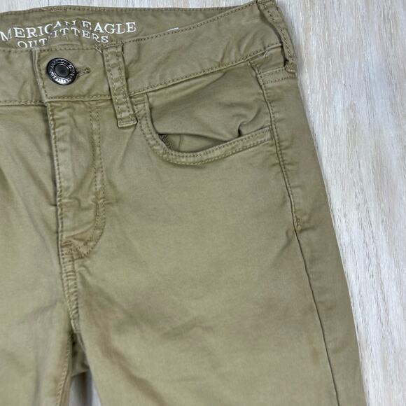 American Eagle Low Rise Super Stretch Tan Jegging Skinny Casual Everyday Jeans 2 - Picture 3 of 12
